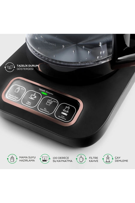 Karaca Remote Connected 4-in-1 Talking Automatic Tea Maker, Water Heater and Filter Coffee Machine - MALLTURK