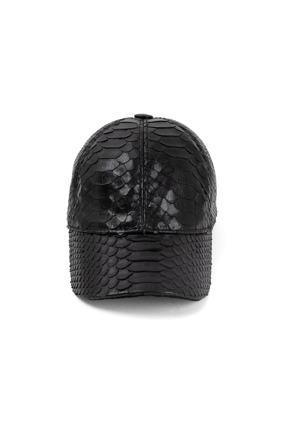 Fubileather Python Skin Baseball Cap Unisex Black