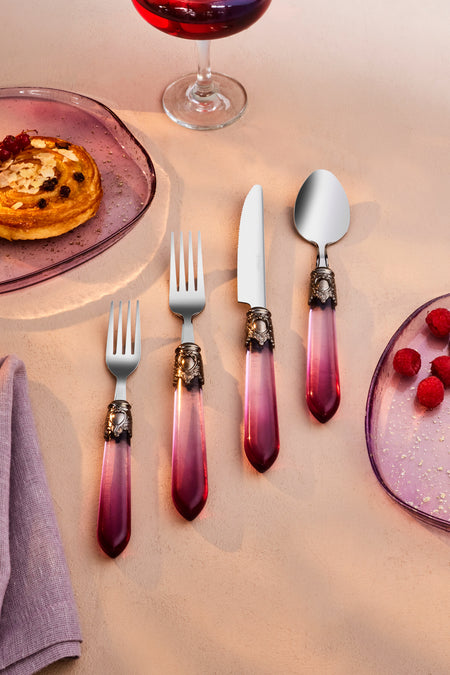 Emsan celina 24 Piece 6 Place Setting Flatware Set bordo - MALLTURK