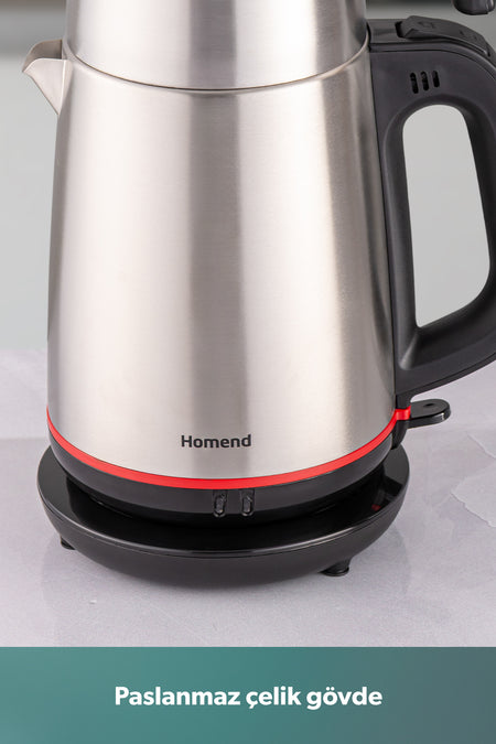 HOMEND Royaltea 1711h Stainless Steel Tea Maker, Black - MALLTURK