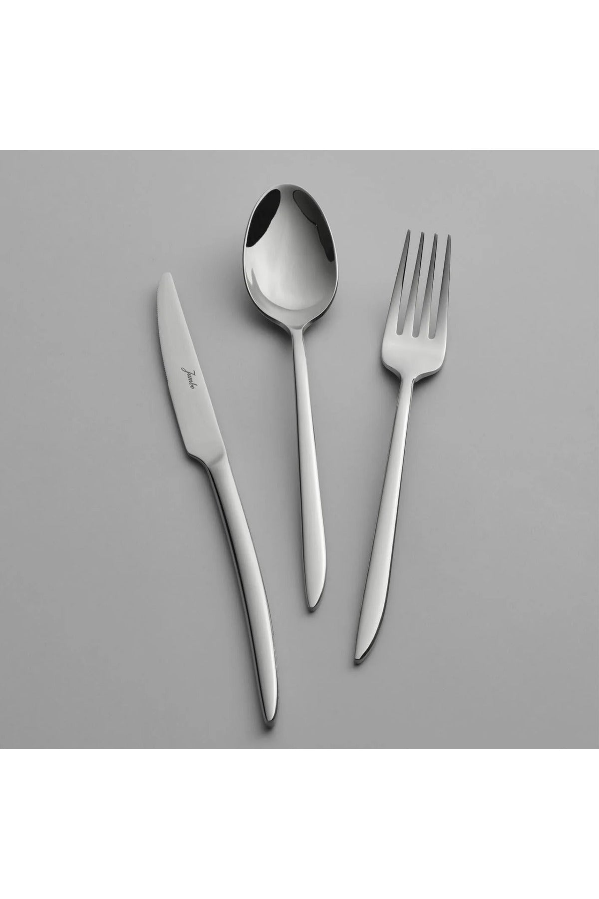 Jumbo 2600 84 Piece 12 Place Setting Steel Flatware Set - MALLTURK