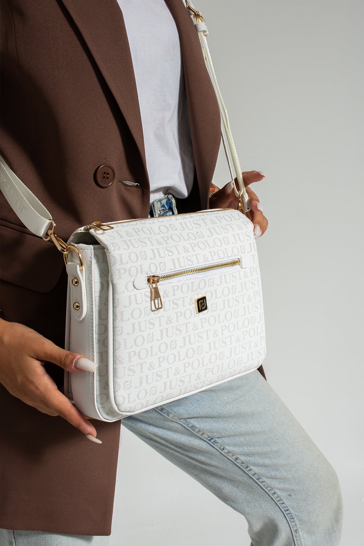 Just Polo Women's Shoulder Bag Color White - MALLTURK