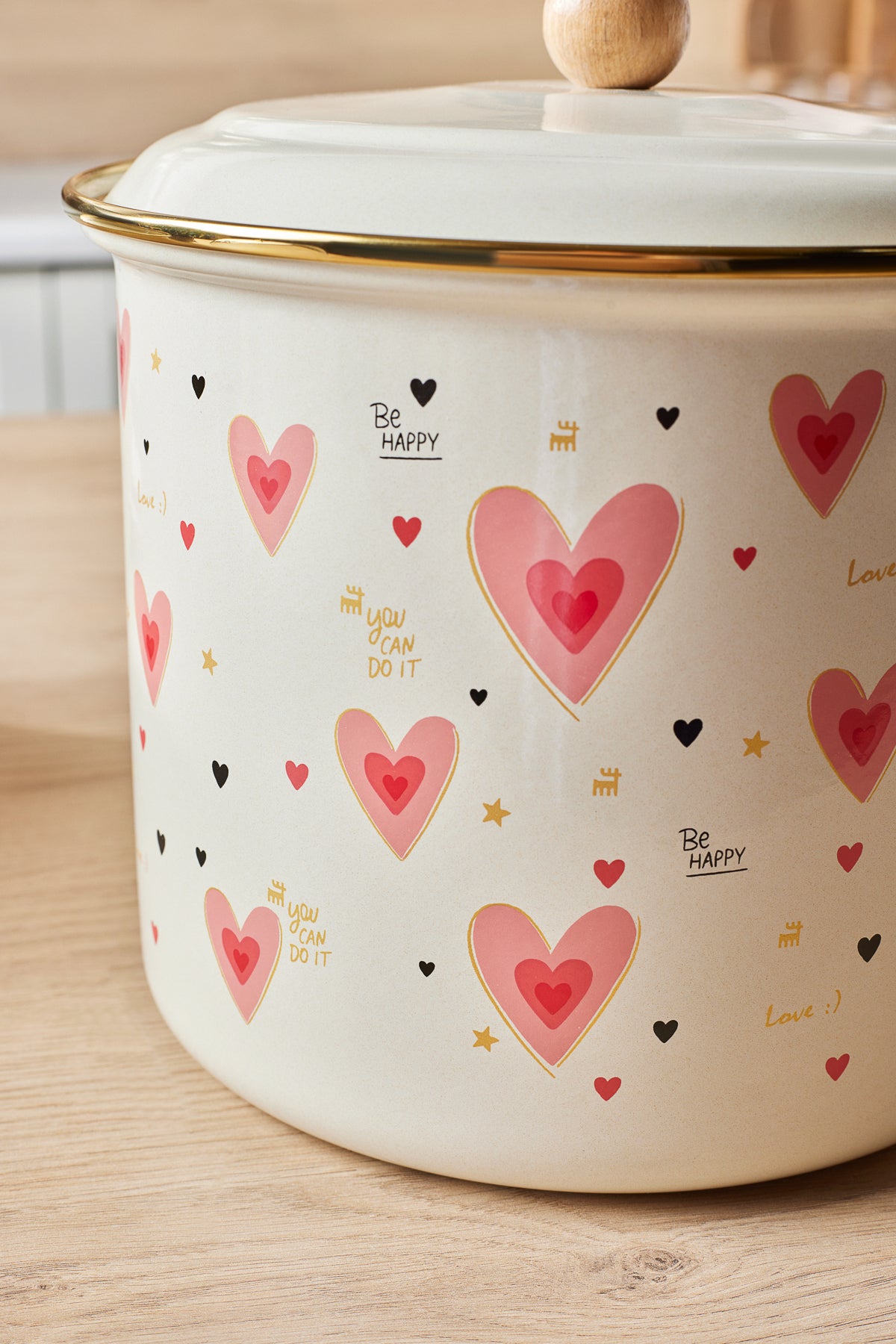 Karaca Kalp Detayli Love Enamel Yogurt Tenceresi Bakrac 5,2 L