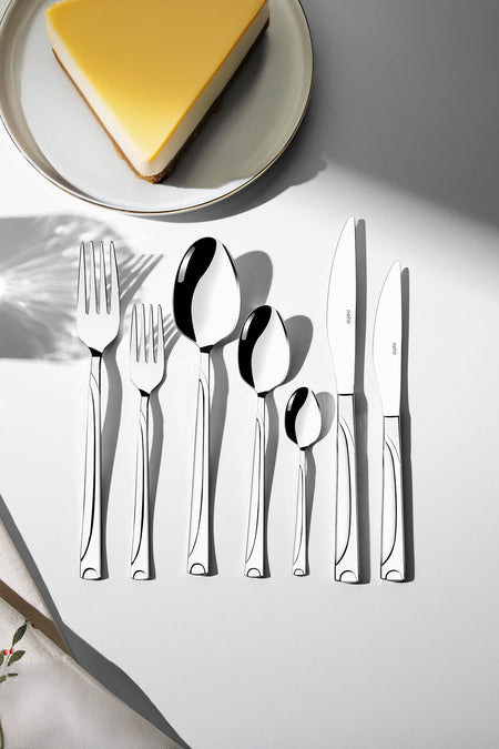 Nehir fiesta Plain 12 Place Setting 84 Piece deri Boxed Flatware Set - MALLTURK