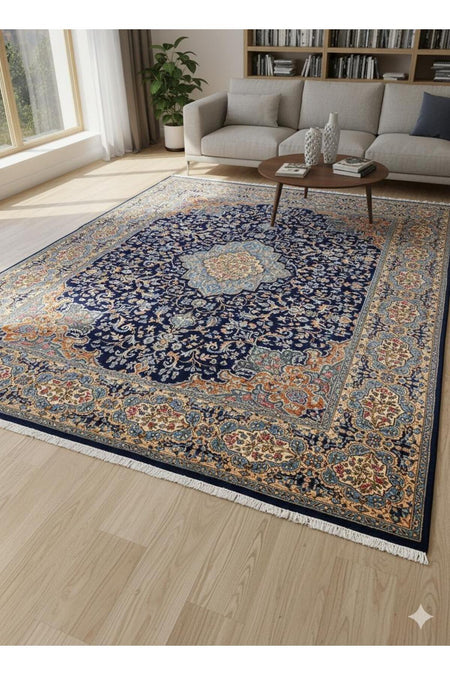 RD RAMAZAN DAG Hand Rug Art Hand-Woven Iranian Kirman Laver Rug Premium Quality Size 435x303 - MALLTURK
