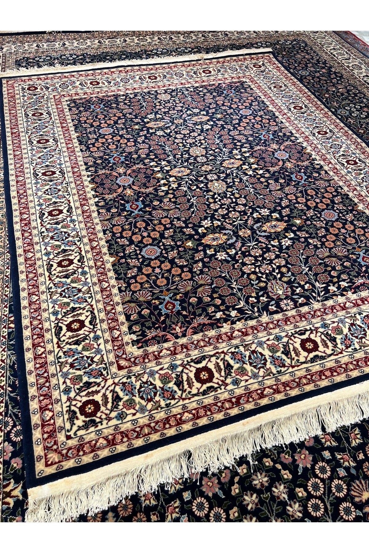 RD RAMAZAN DAG Hand Rug Art Hand-Woven Sumerbank Hereke Rug Signed Seven Mountains Flower Design Premium Quality Size 195x155 - MALLTURK