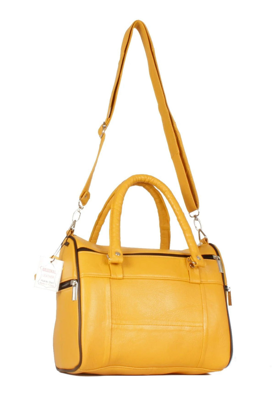 Fubileather Genuine Leather Shoulder Strap Mom Bag Yellow