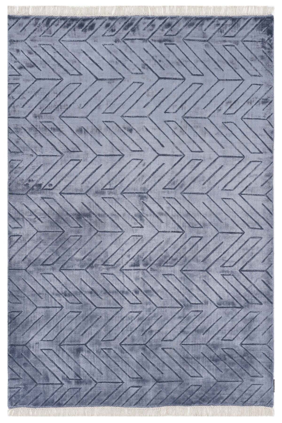 Naar Hali Mao KC 1857 Blue Modern Handwoven Bamboo Carpet - MALLTURK