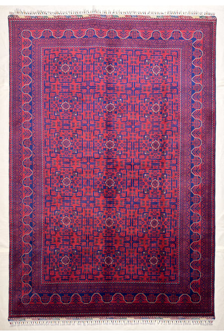 Afghan Rug Hand-Woven 6 Meter Biljik Design 100% Wool Natural Dye Handicraft