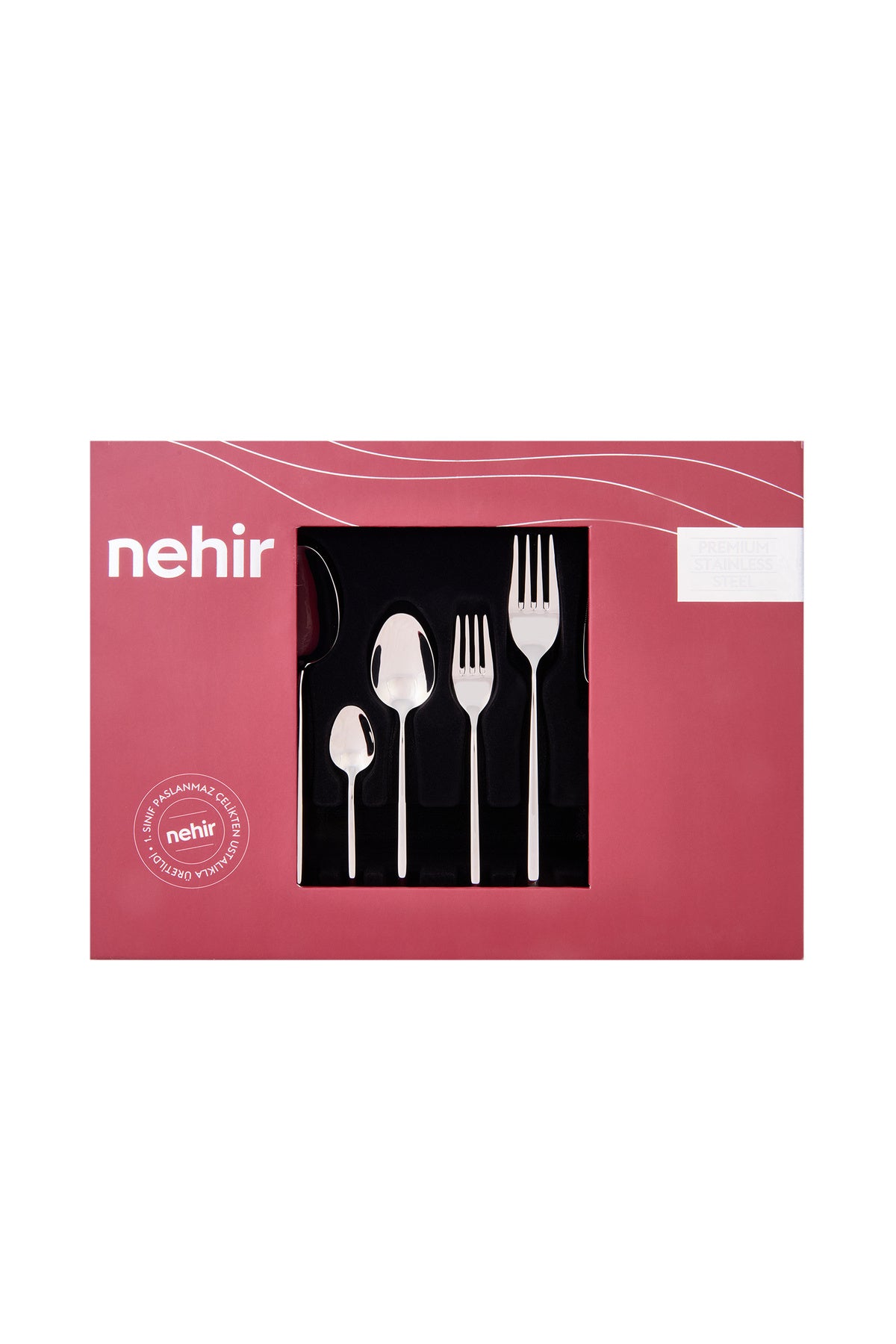 Nehir gloria Plain 36 Piece Flatware Set gri - MALLTURK