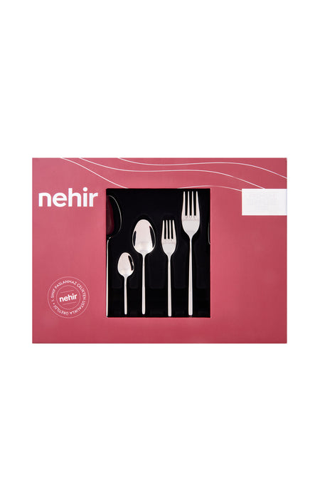 Nehir gloria Plain 36 Piece Flatware Set gri - MALLTURK