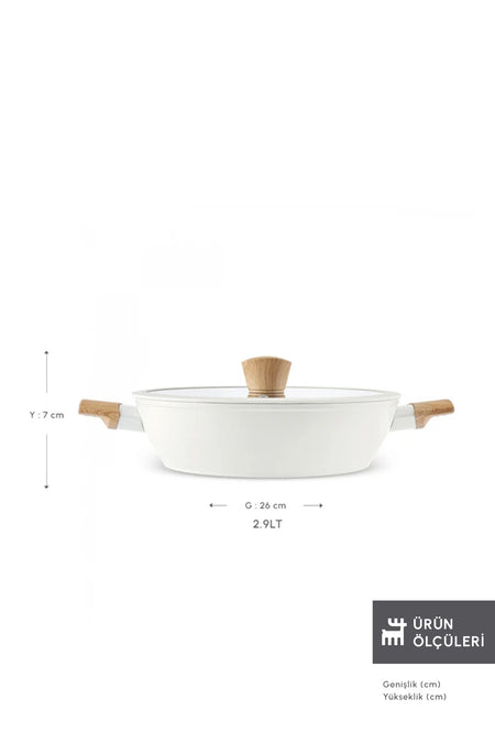 Karaca x Refika Swiss Crystal Almond Induction Compatible Saute Pan