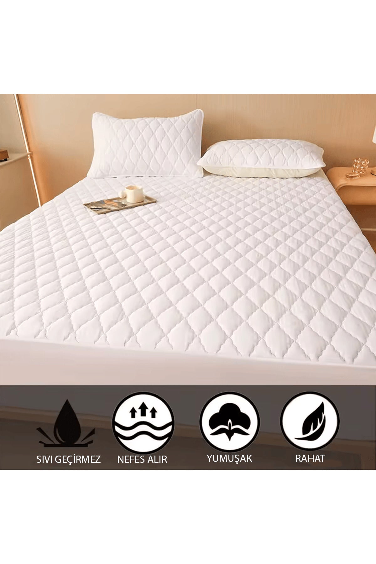 sueda Waterproof Microfiber Quilted Fitted Mattress Protector - MALLTURK