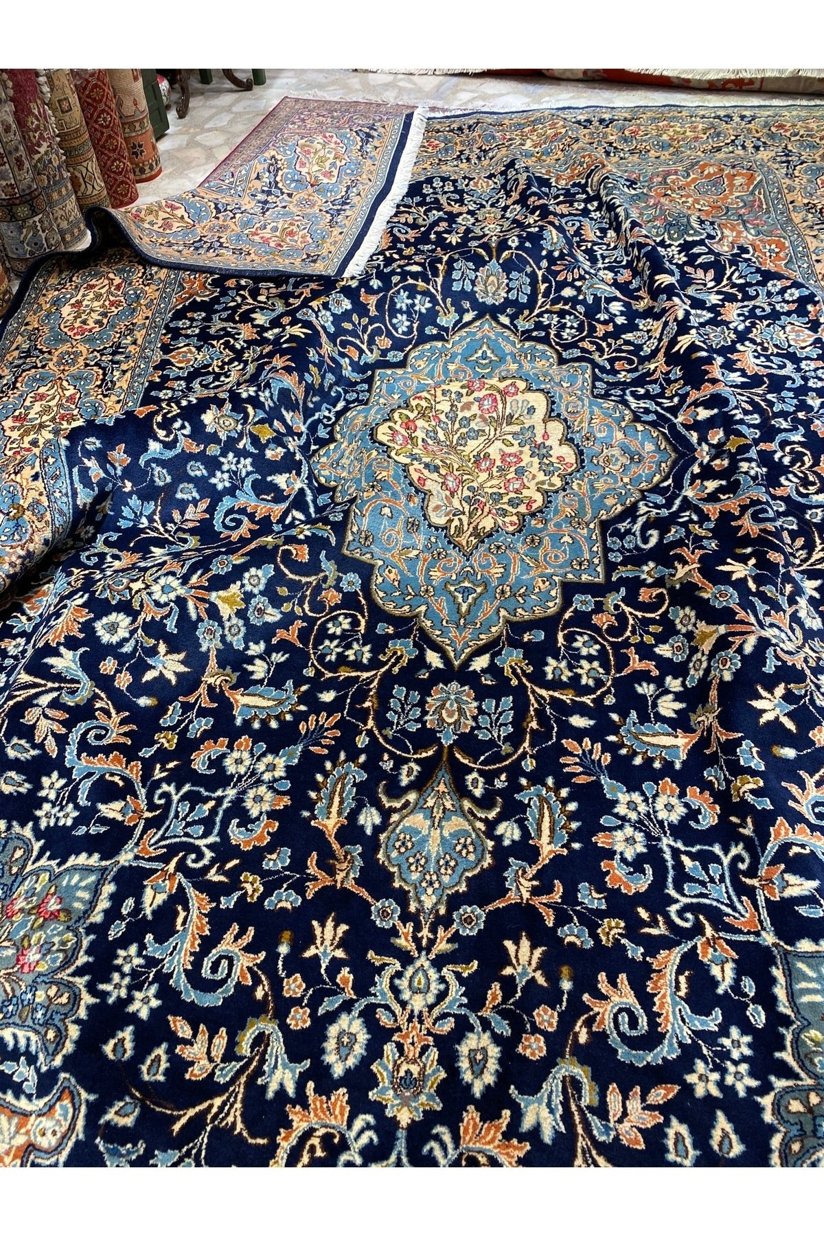RD RAMAZAN DAG Hand Rug Art Hand-Woven Iranian kirman Rug Cotton Base Wool Weave olup Natural Dye - MALLTURK