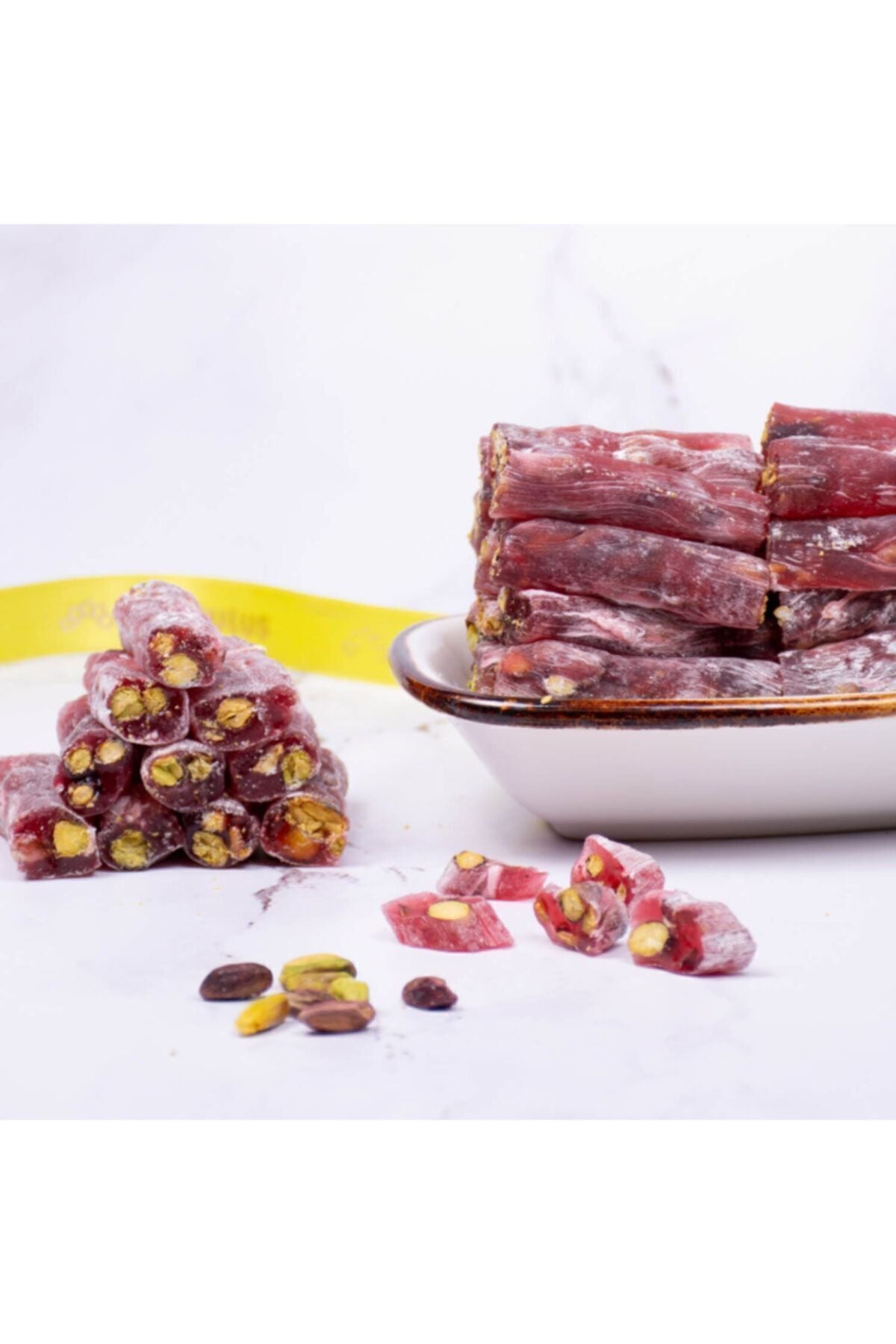Genel Markalar Pistachio Pomegranate Flavored fitil Turkish Delight 250gr - MALLTURK