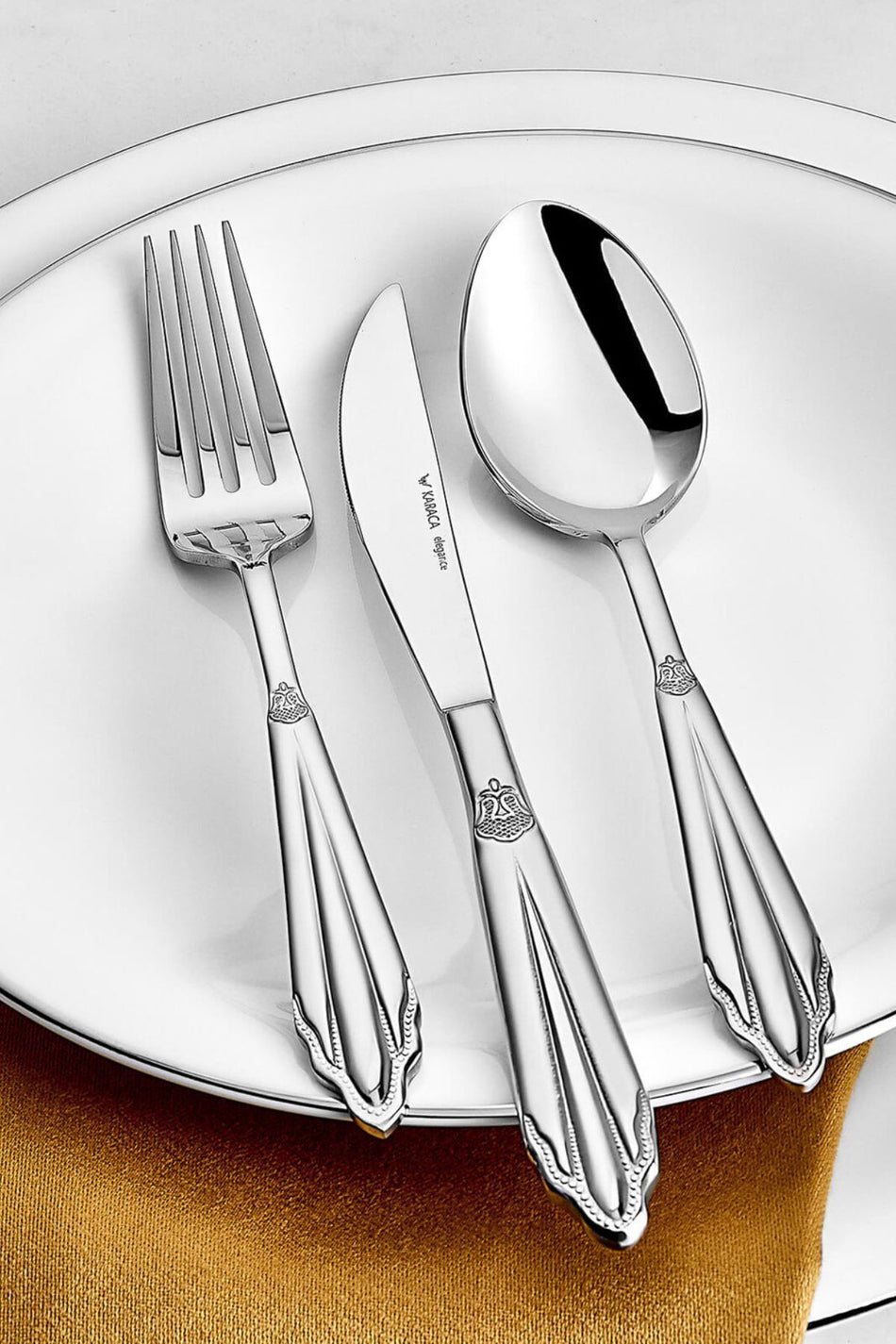 Karaca mantilla 84 Piece 12 Place Setting Boxed Flatware Set - MALLTURK