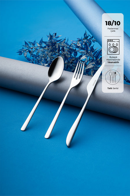 Emsan bello 18 Piece 6 Place Setting tatli Flatware Set - MALLTURK