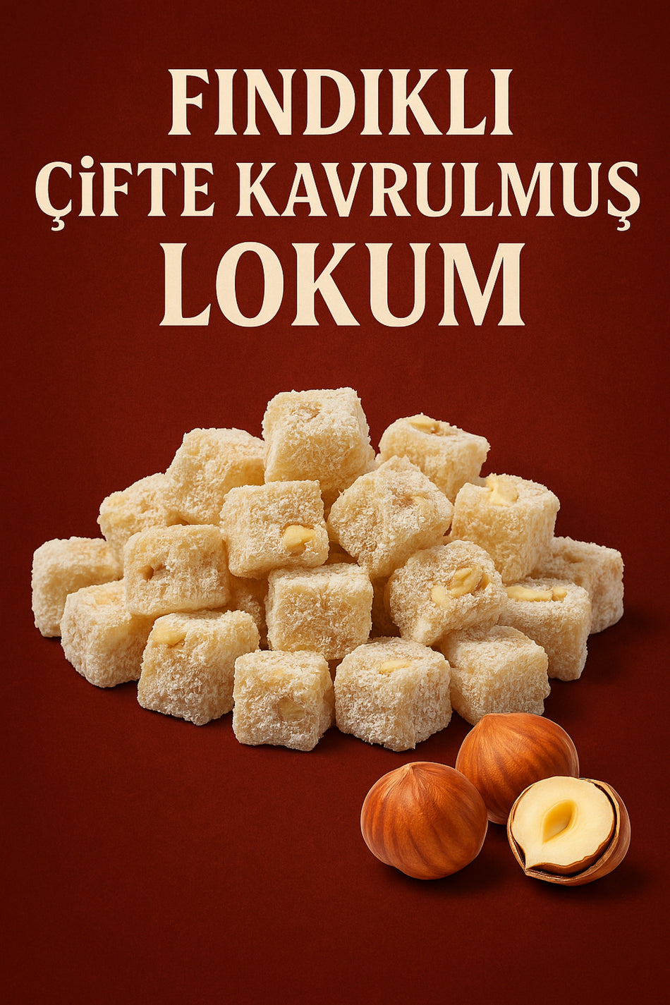 Sener Glucose Free Turkish Delight 1 kg Double Roasted Turkish Delight Hazelnut Turkish Delight Coconut Snack - MALLTURK