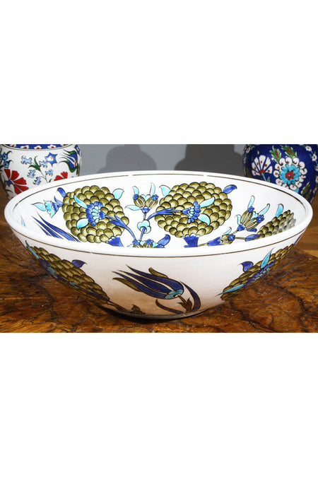 Cini Evi Damascus Style 30cm Iznik Bowl - MALLTURK