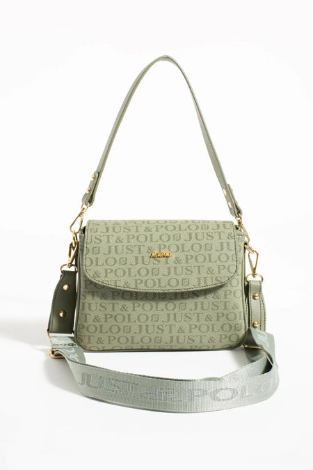 Just Polo Women's Printed Fabric Long Strap Shoulder Bag NEW SEASON-2197 Green - MALLTURK