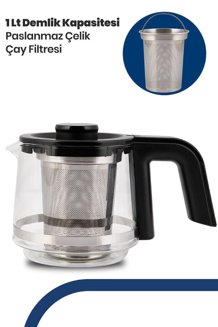 GoldMaster German Schott Glass Teapot and Wide Body Tea Maker and LED Lighted Water Kettle - MALLTURK