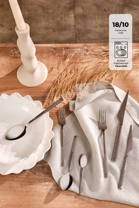 Emsan side 84 Piece luks Boxed 12 Place Setting Flatware Set - MALLTURK