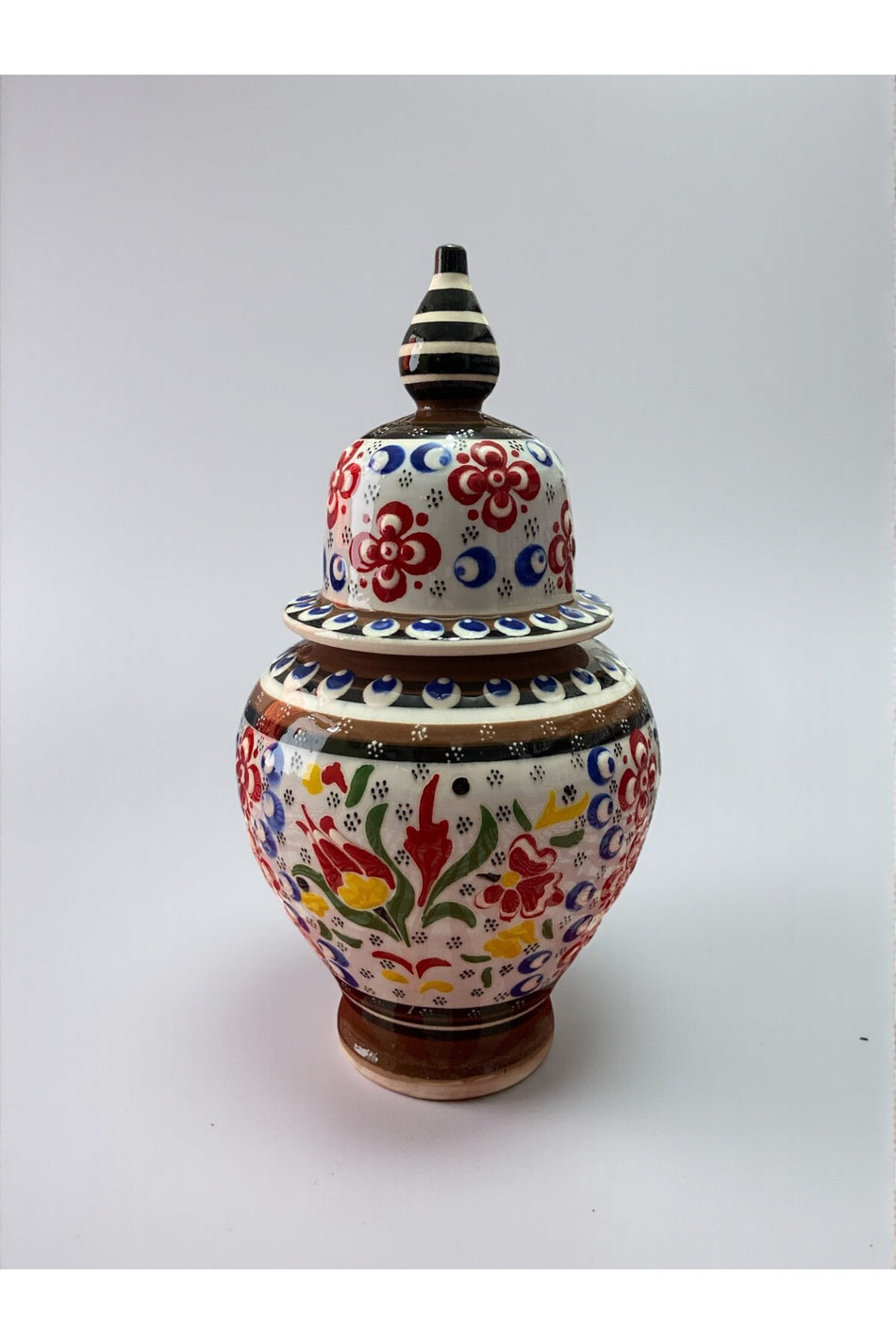 YOOS Handmade Wheelwork 25cm Kutahya Ceramic Shah Cube Ceramic Vase - MALLTURK