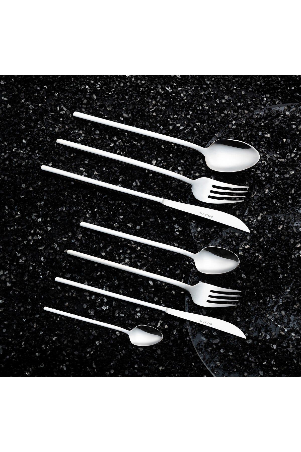 Emsan lora 84 Piece 12 Place Setting Boxed Flatware Set - MALLTURK