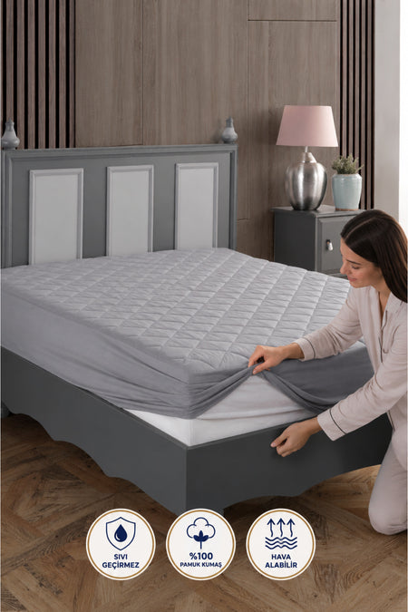 sevilya Waterproof Cotton Quilted Mattress Protector - MALLTURK