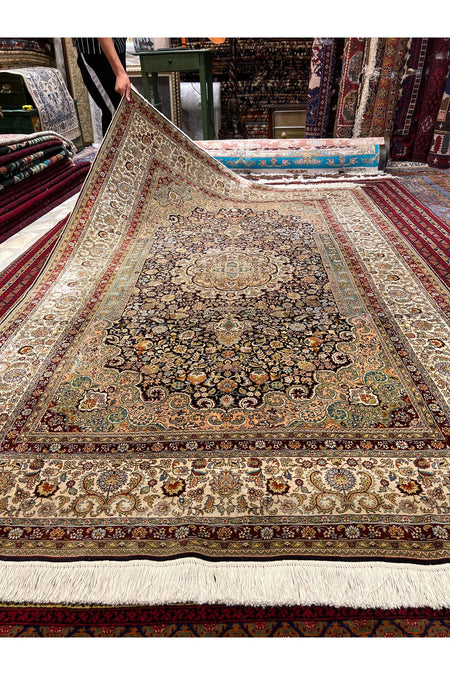 RD RAMAZAN DAG Hand Rug Art Hand-Woven Pure Silk Rug Collector Piece Size 250x150