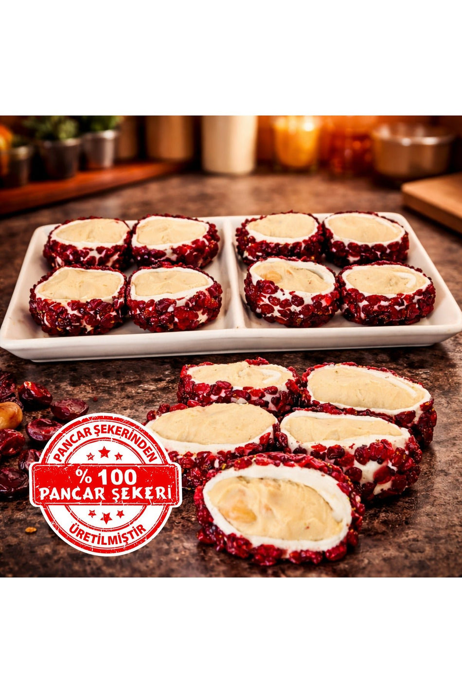 Dadak Turkish Delight and kuruyemis zeresk Grape Flavored Coated Hazelnut Cream Turkish Delight 500 g - MALLTURK