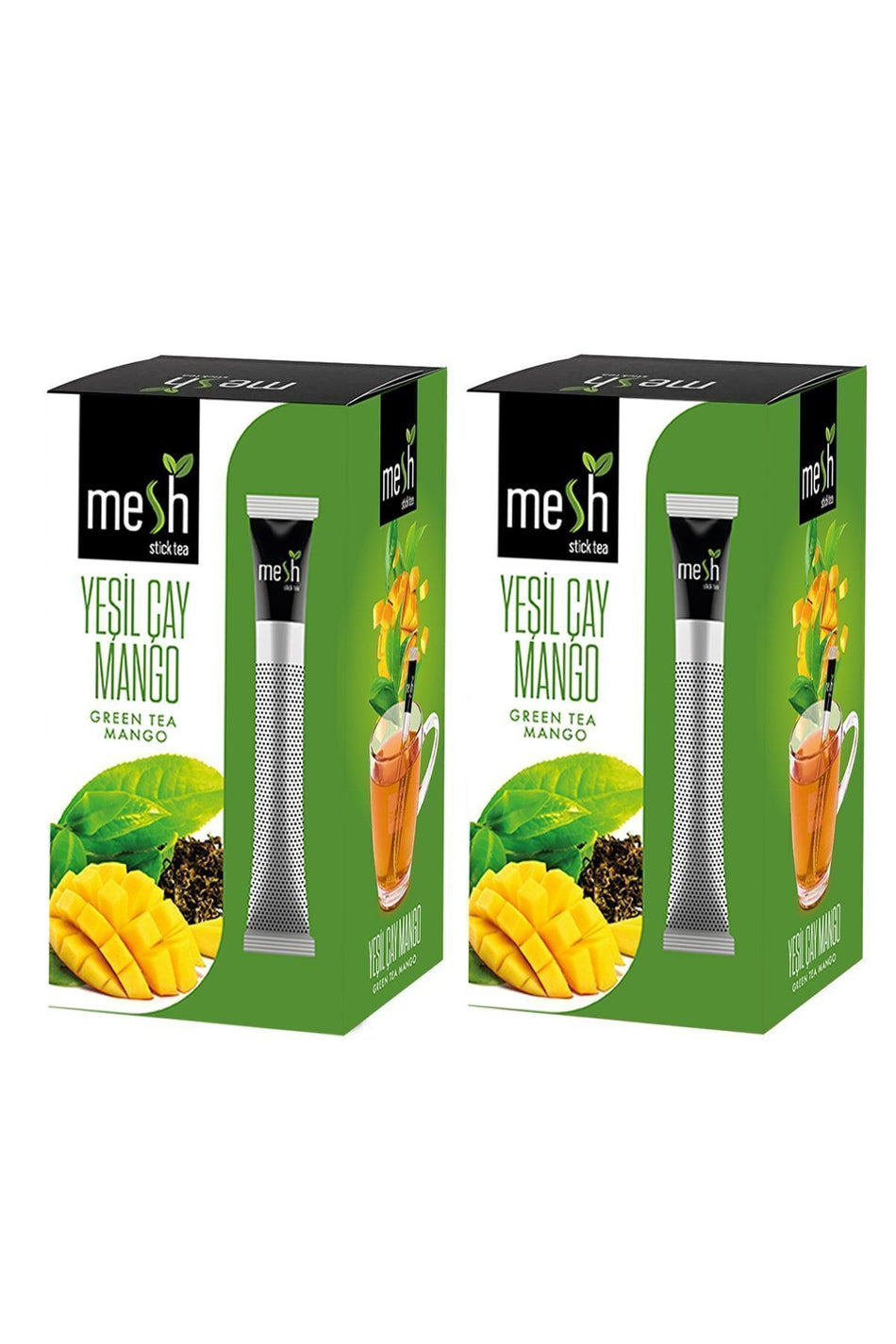 Mesh Stick 16-Pack Green Tea, Mango Herbal and Fruit Tea, 2 Packs in One