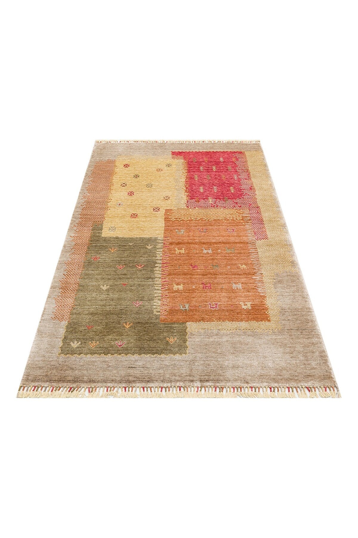 Eko Hali Zara ZR 07 Beige Autumn Authentic Patterned Modern Usak Carpet, Handcrafted on Special Looms. - MALLTURK