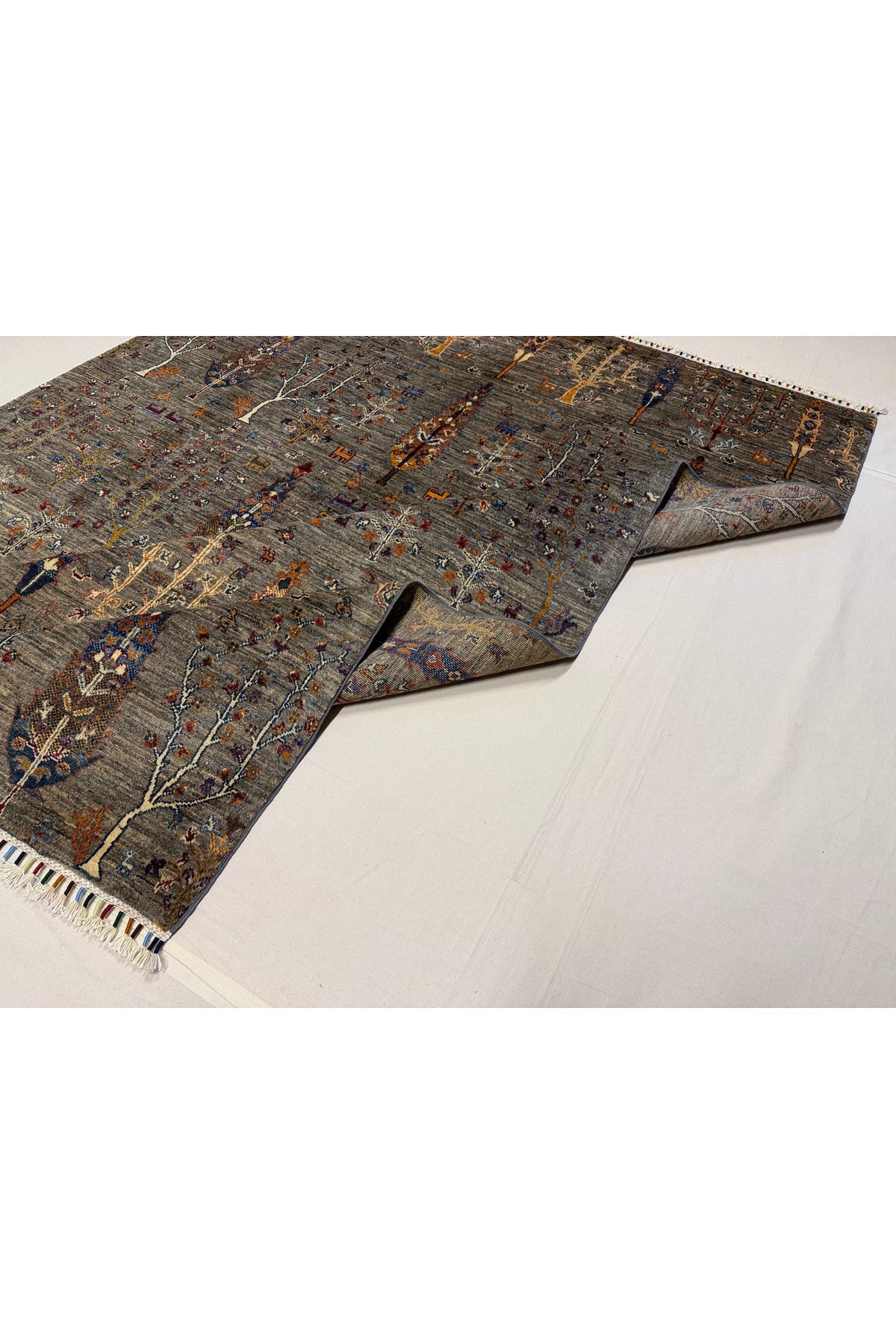 Afghan Rug Hand-Woven 100% Wool Natural Dye Tree of Life Design