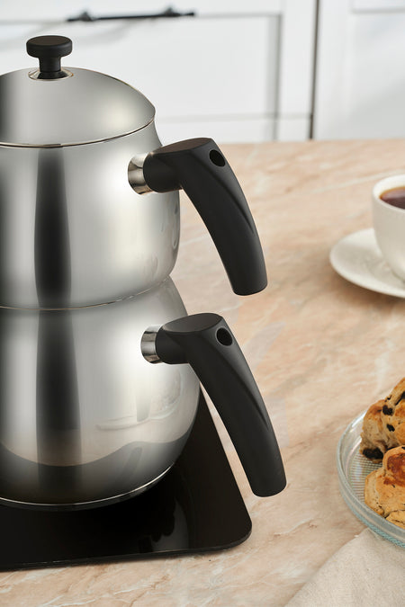 Karaca Alim Teapot Set Black Maxi - MALLTURK