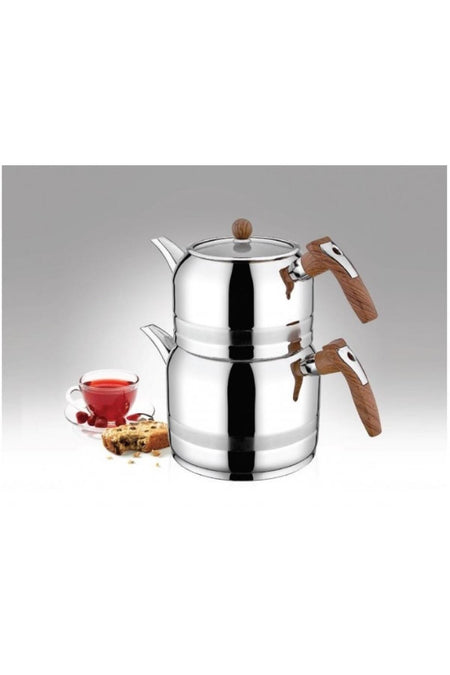 Kahramanlar Midi Rain Wooden Handle Teapot 1049-A - MALLTURK