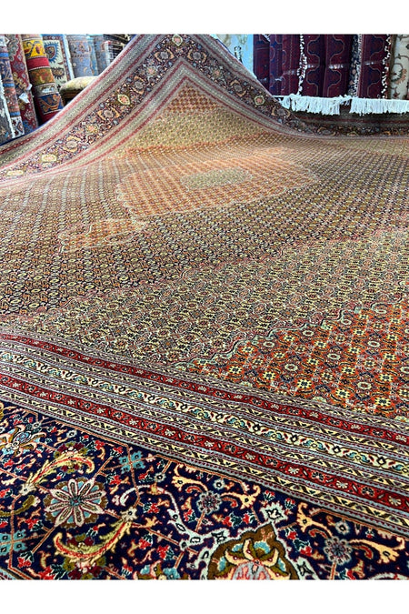 RD RAMAZAN DAG Hand Rug Art Hand-Woven Iranian Mahi Rug Wool Blend Premium Quality Size 400x300 - MALLTURK