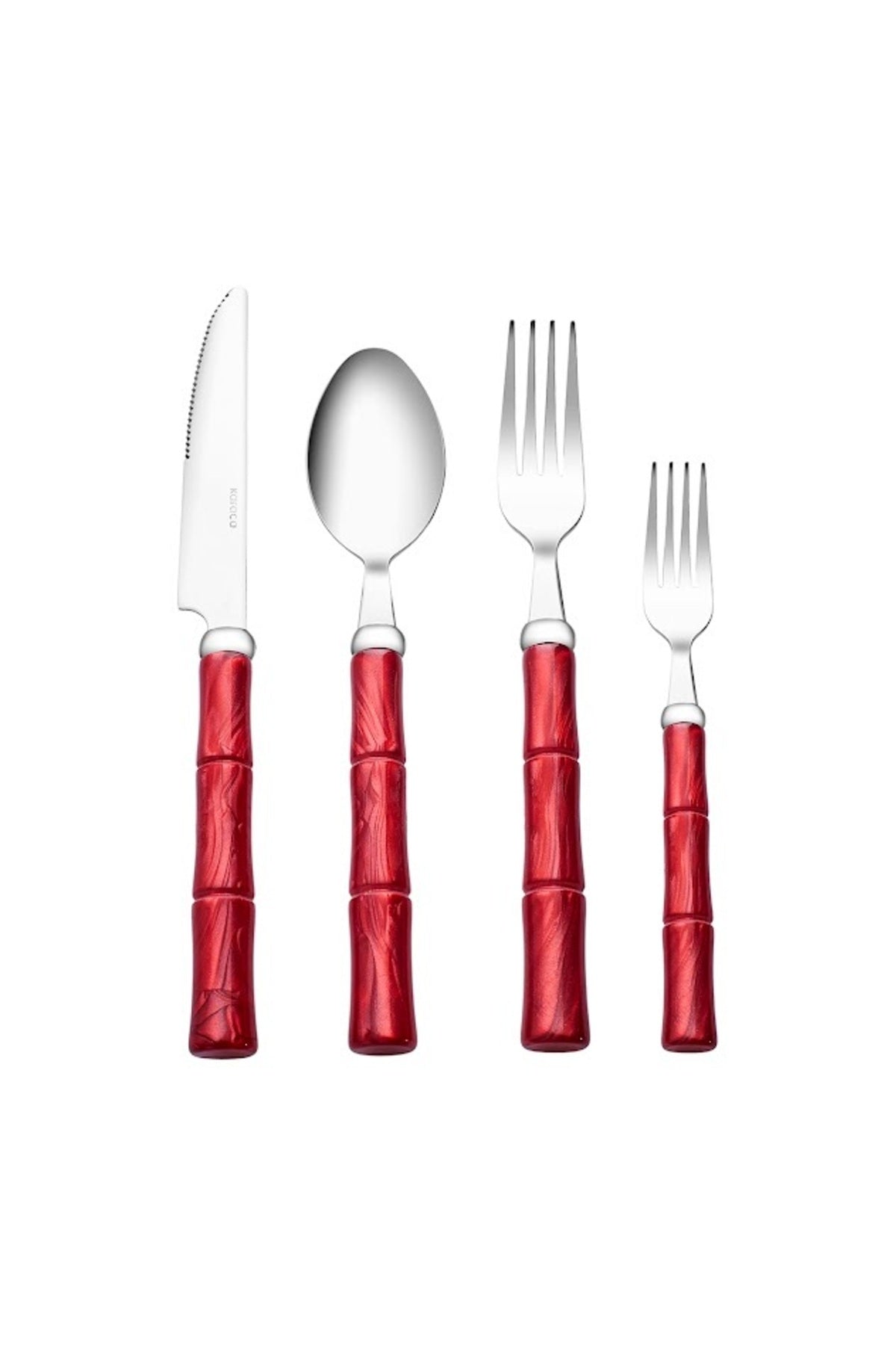 Karaca ember 6 Place Setting 24 Piece Flatware Set kirmizi - MALLTURK