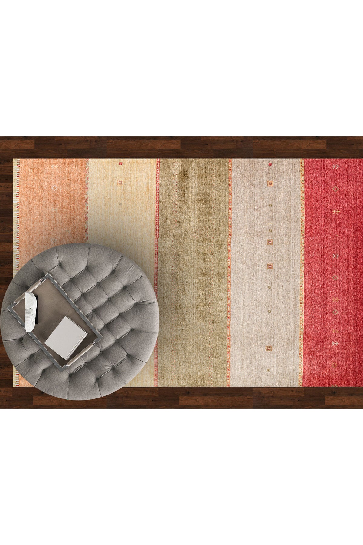 Eko Hali Zara ZR 11 Red Autumn is a special loom rug shaped by the intensive handiwork of women from Usak. - MALLTURK