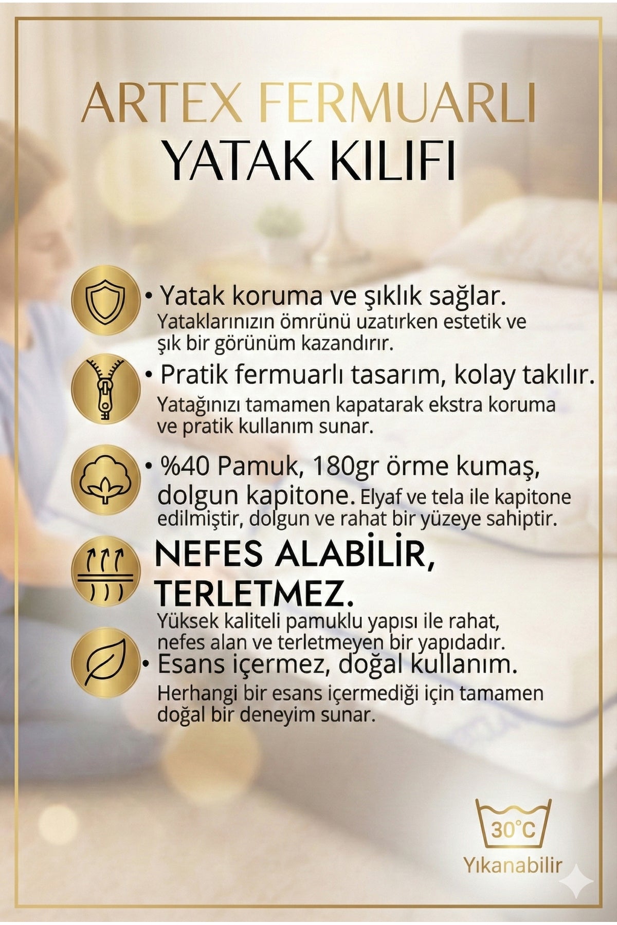 Artex Kilif Cotton Quilted Mattress Protector - MALLTURK