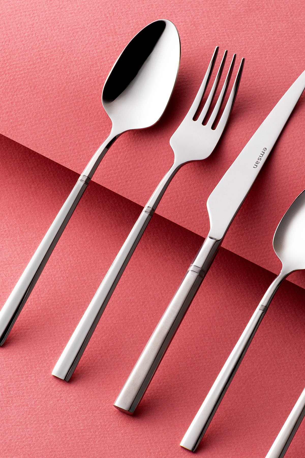 Emsan premium penta platin 84 Piece 12 Place Setting Flatware Set luks Boxed - MALLTURK