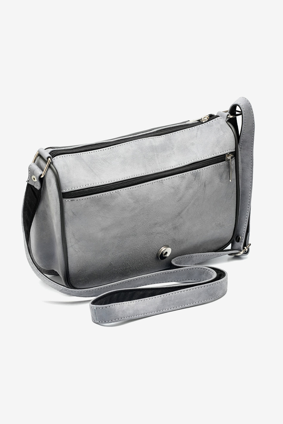 Fubileather Genuine Suede Leather Shoulder Bag with Flap