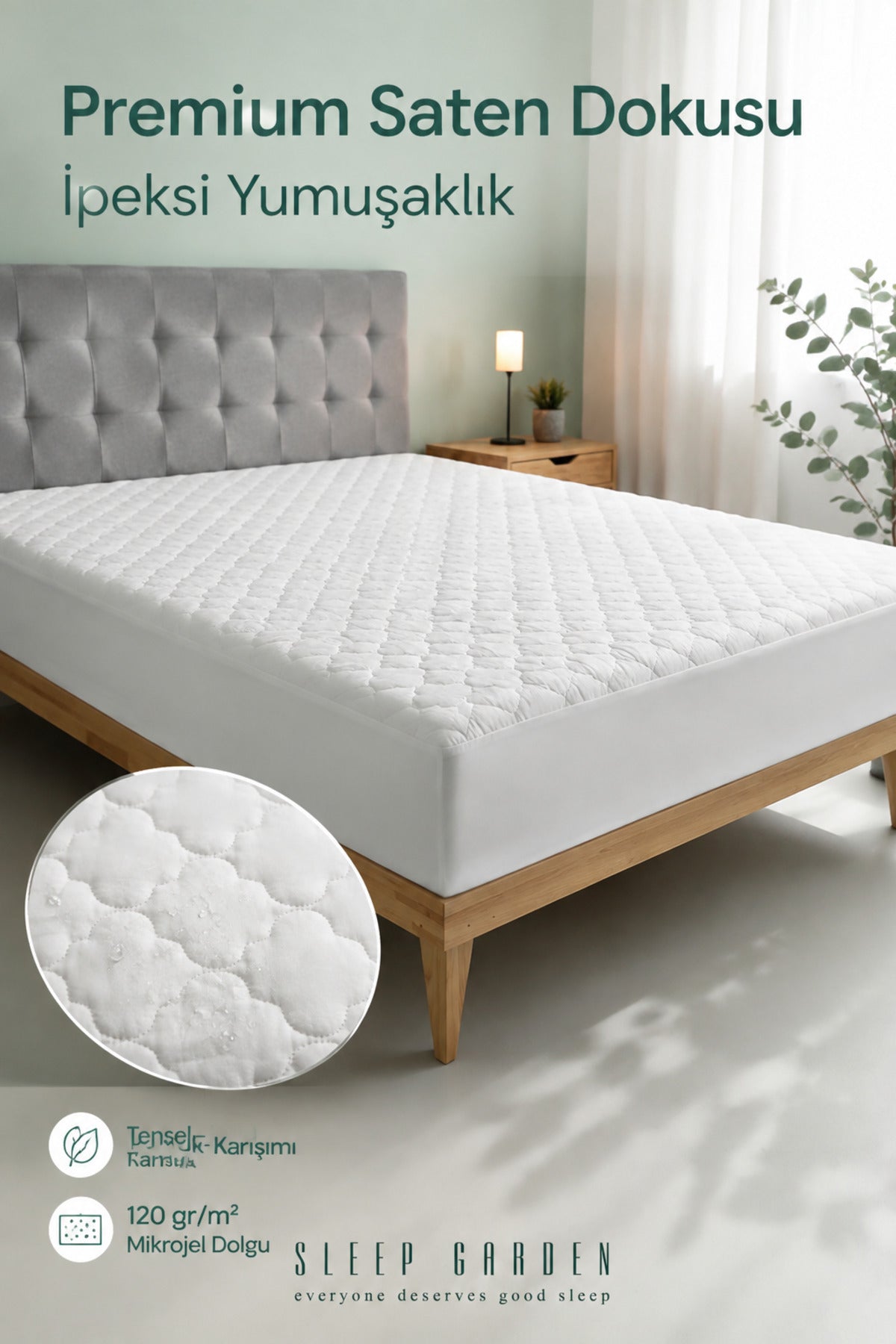 Sleep Garden Natura Collection Waterproof Fitted Mattress Protector - MALLTURK