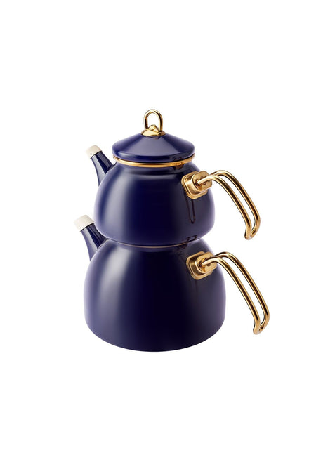 Karaca Piraye Navy Blue Enamel Teapot - MALLTURK