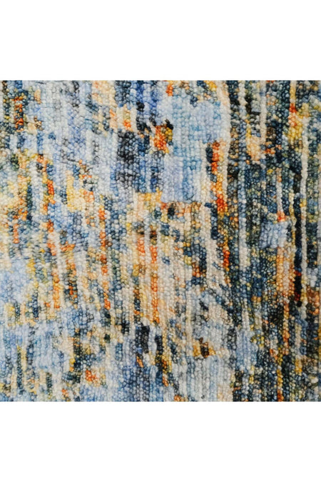 Halicizade Soyut Pattern Hand-Woven Rug-bambu Turquoise Gold - MALLTURK