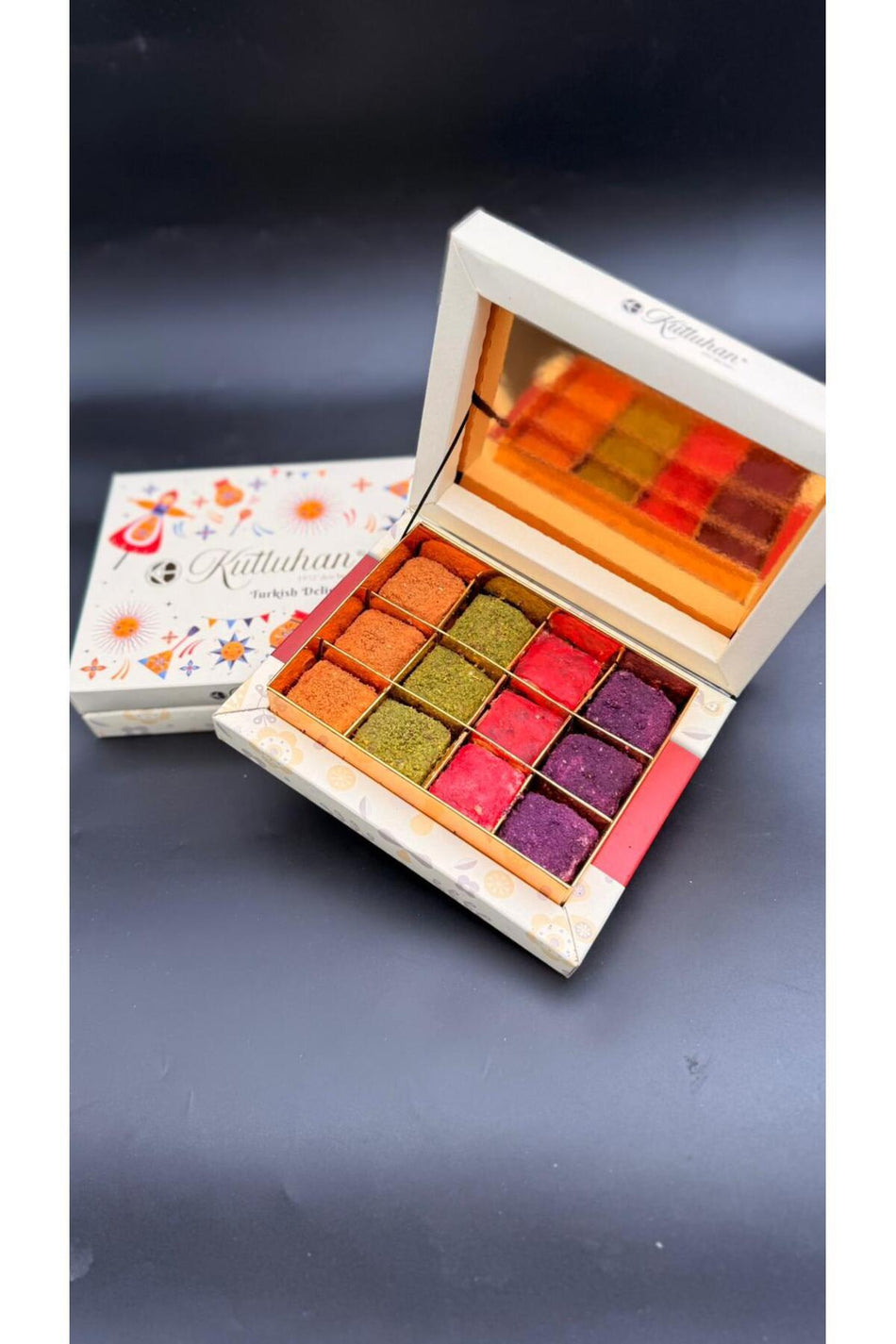 Said zade lotuslu Pistachio Pomegranate Flavored yaban mersinli baklava Turkish Delight Gift Box kutuda turk Turkish Delight 350 g - MALLTURK