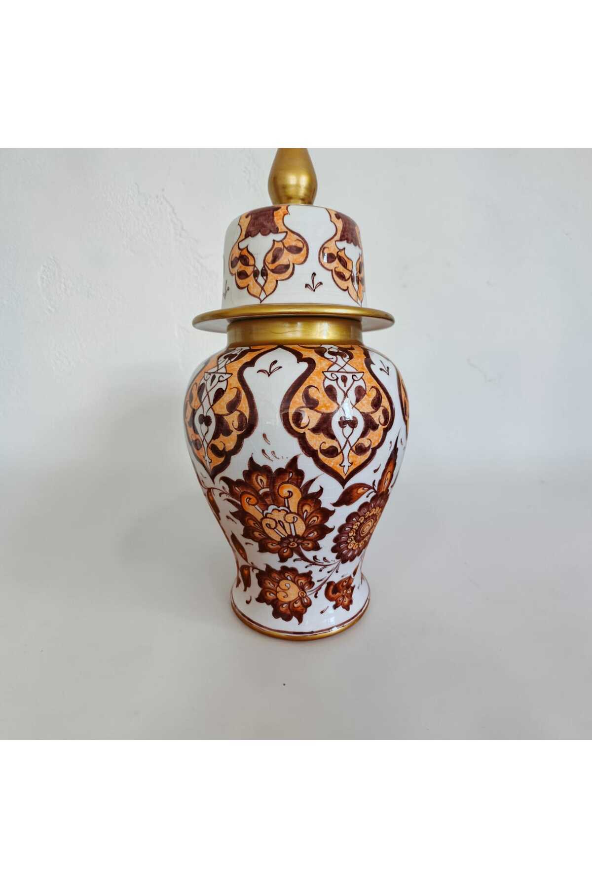 Sema ceramic handmade 25 cm Shahkup vase with gold gilding. - MALLTURK