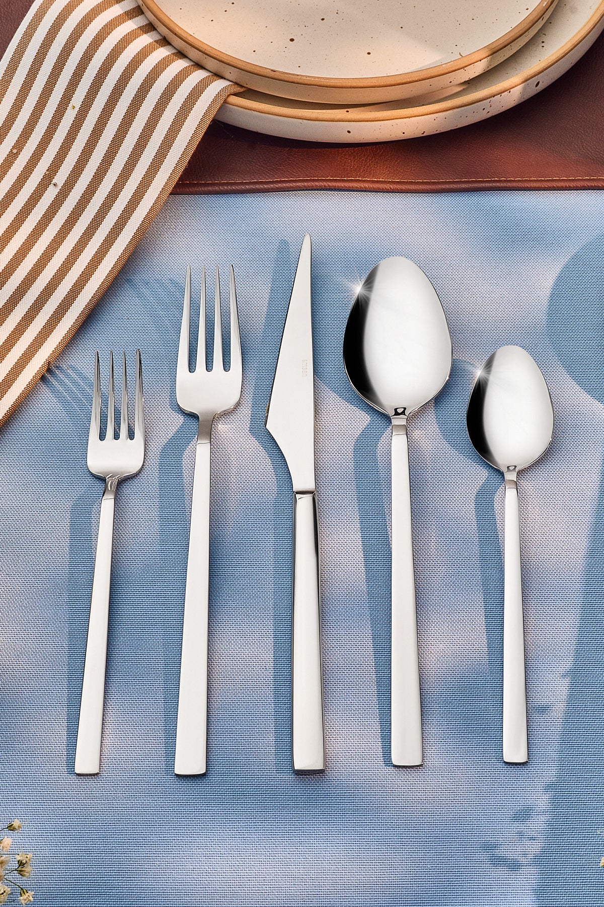 Emsan paradiso platin 12 Place Setting 60 Piece Flatware Set Boxed - MALLTURK