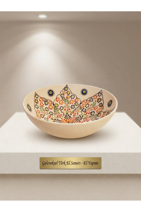 General Brands Traditional Turk El Sanatlari: Handmade Patterned Decorative Tile Bowl - MALLTURK