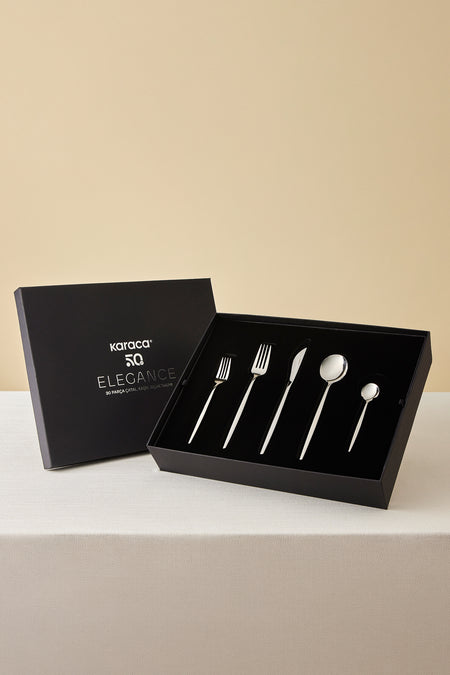Karaca orion platin 30 Piece 6 Place Setting Flatware Set - MALLTURK